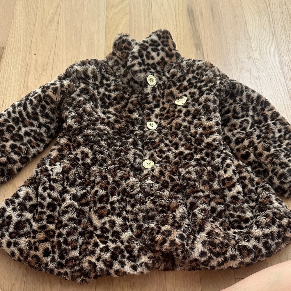 Juicy Couture Leopard Print Kids Pea Coat
